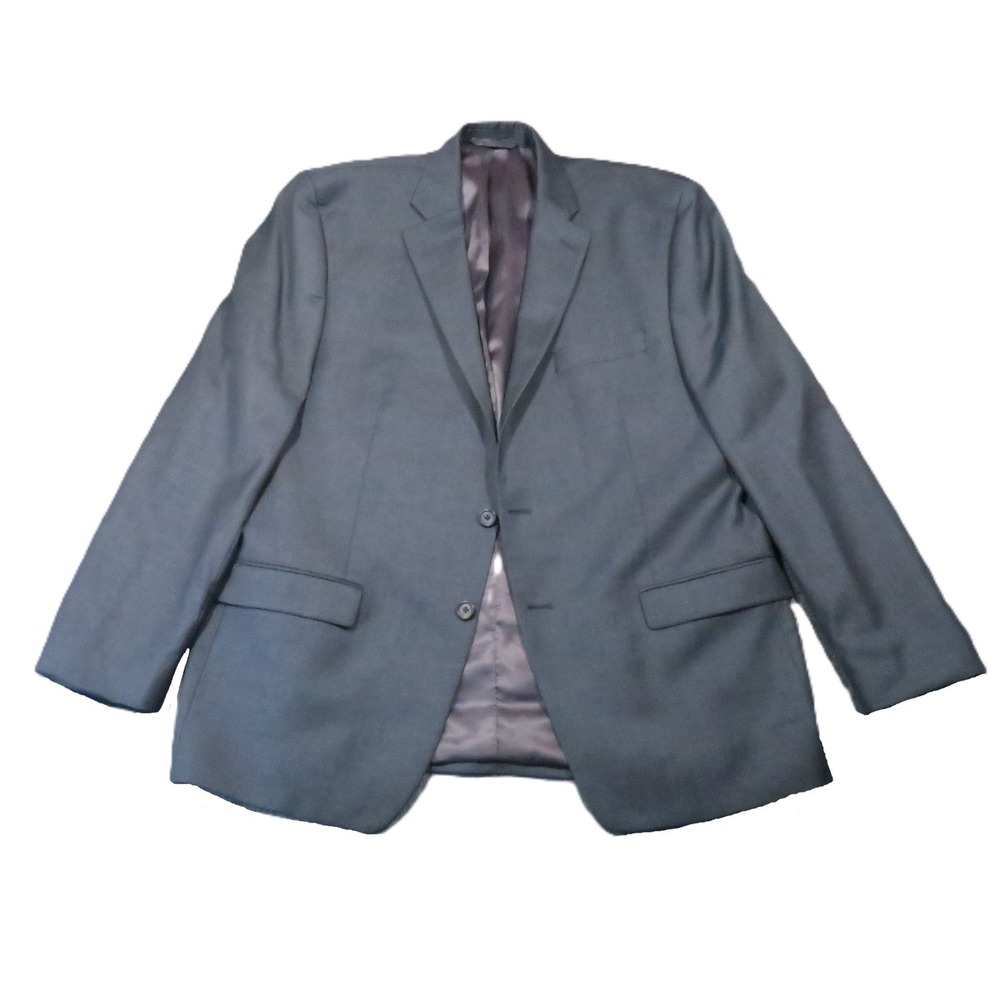 Lauren Ralph Lauren Suit Jacket 46R Gray Wool Blazer 2-Button Corporate Preppy